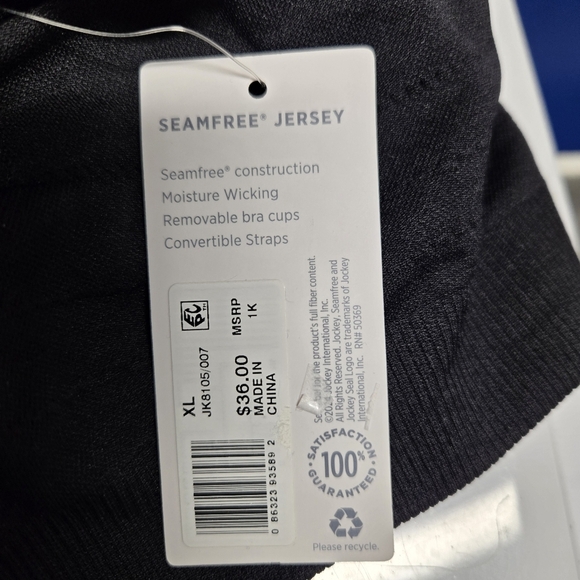 Jockey Seamfree Jersey Sports Bra Black Size XL - Picture 7 of 7
